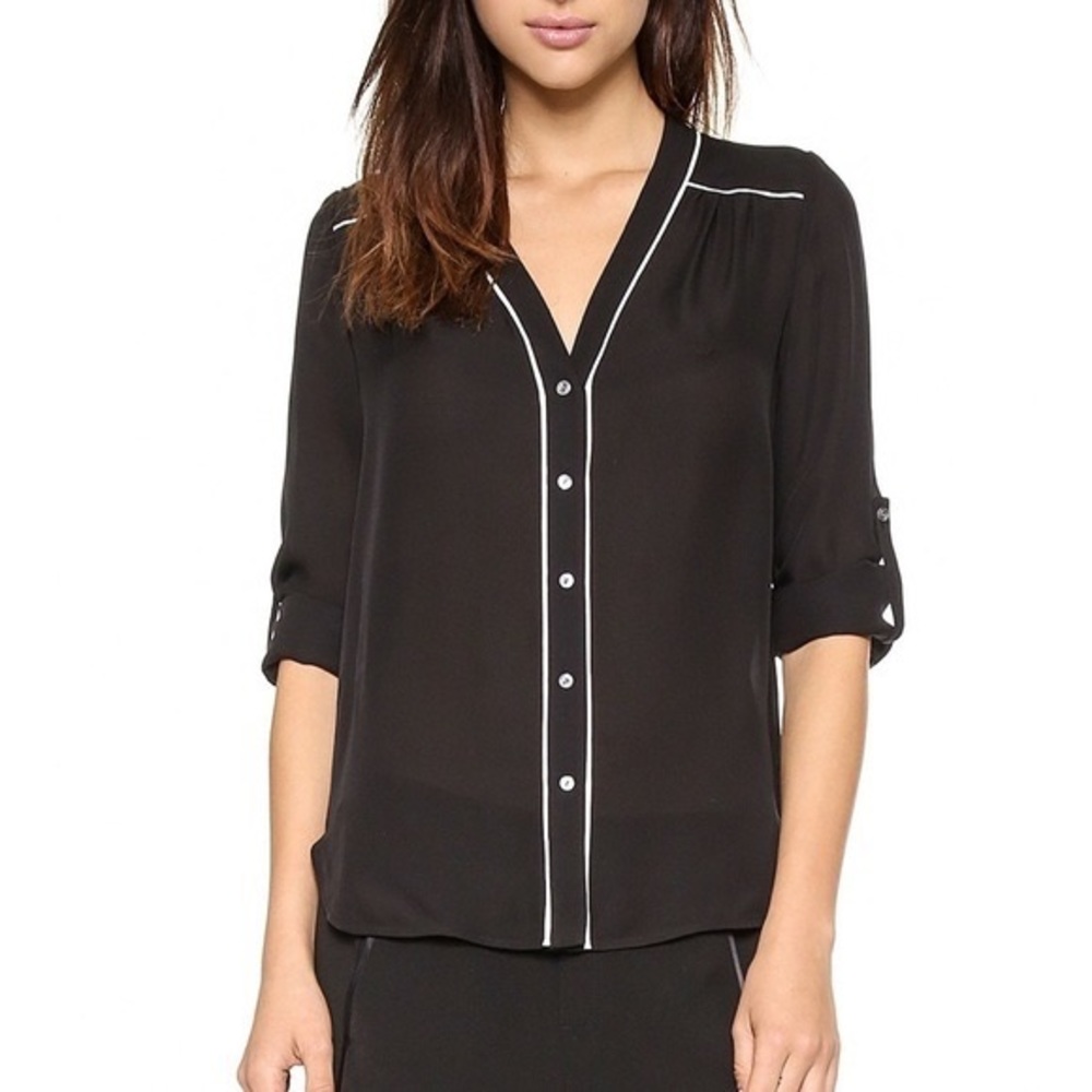 Vince black silk blouse
